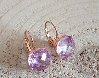 Pastel cushion crystal earrings