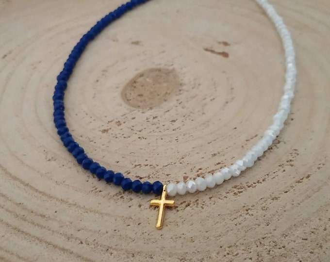 Tiny cross beaded necklace