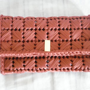 Enveloppe brodée, sac à main orange foncé, cadeau pour maman, mère du marié, pochette de bal de promo, petit sac à main grec