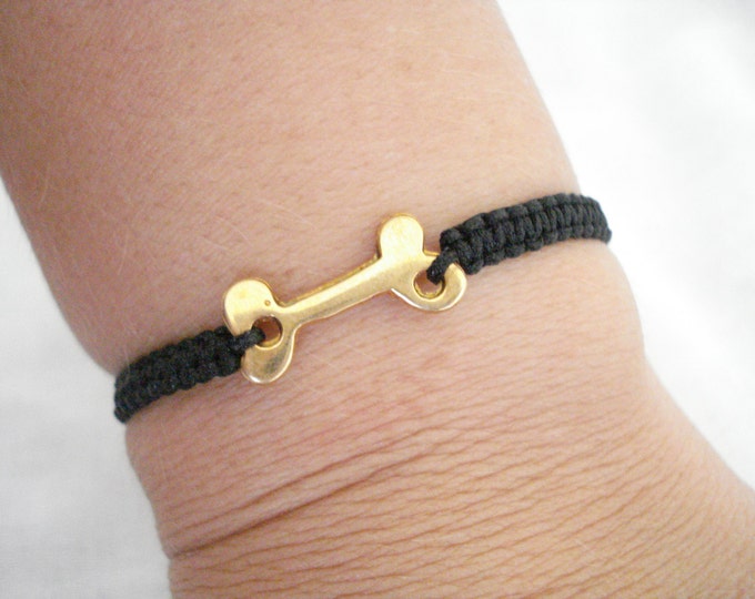 Golden dog bone bracelet
