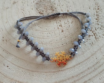 Schneeflocke Armband, Kristall Makramee Armband, festlicher Schmuck, Urlaub Familien Geschenke, weiß Weihnachtsgeschenke, Armband Schmuck, Geschenk für den besten Freund