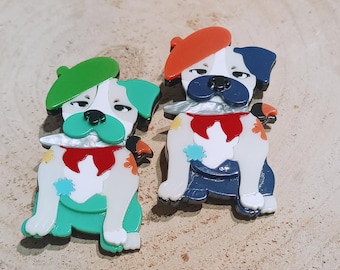 Dog acrylic brooch, colorful dog pin, coat lapel, animal jewelry, pet owner's gift, unique pins, present for friends, animal lover's gifts
