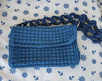 Blue crochet luxury bag