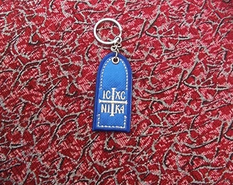 ICXC NIKA embroidered Christian prayer keychain