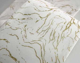 White and Gold Kintsugi Art Liturgical Stole: Pastor Clergy Apparel