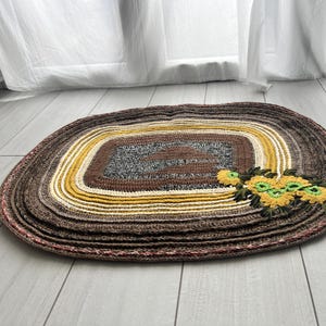 Crochet rug, handmade, recycled materials