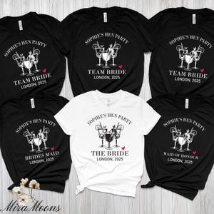 Personalised Hen Party T Shirts, Team Bride T Shirt, Hen Party Shirt, Hen Do, Bachelorette Party Shirt, Bachelorette Shirt, Bodoni Bride