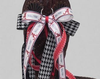 College Boot Bows. Can be customized. Sold in a set of 2.