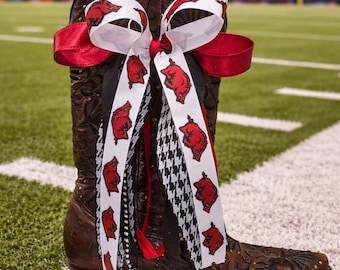 College Boot Bows. Can be customized. Sold in a set of 2