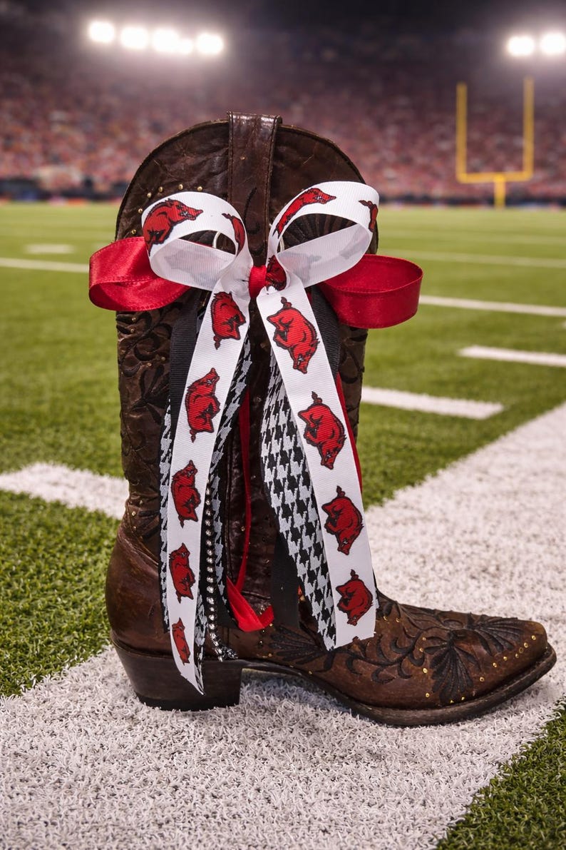 Razorback Ribbon College Boot Bows. Can Be Customized. Sold in a Set of 2 - Etsy