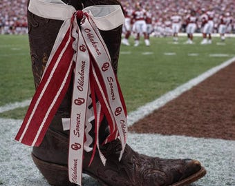 College Boot Bows. Can be customized. Sold in a set of 2