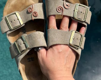 Copper Sandal Charms: Boho Birkenstock Shoe Accessories