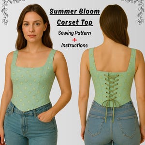 Overbust Corset Sewing Pattern, Corset Top Sewing Pattern PDF, Bustier sewing pattern, Easy Corset Sewing Pattern PDF for Beginners.