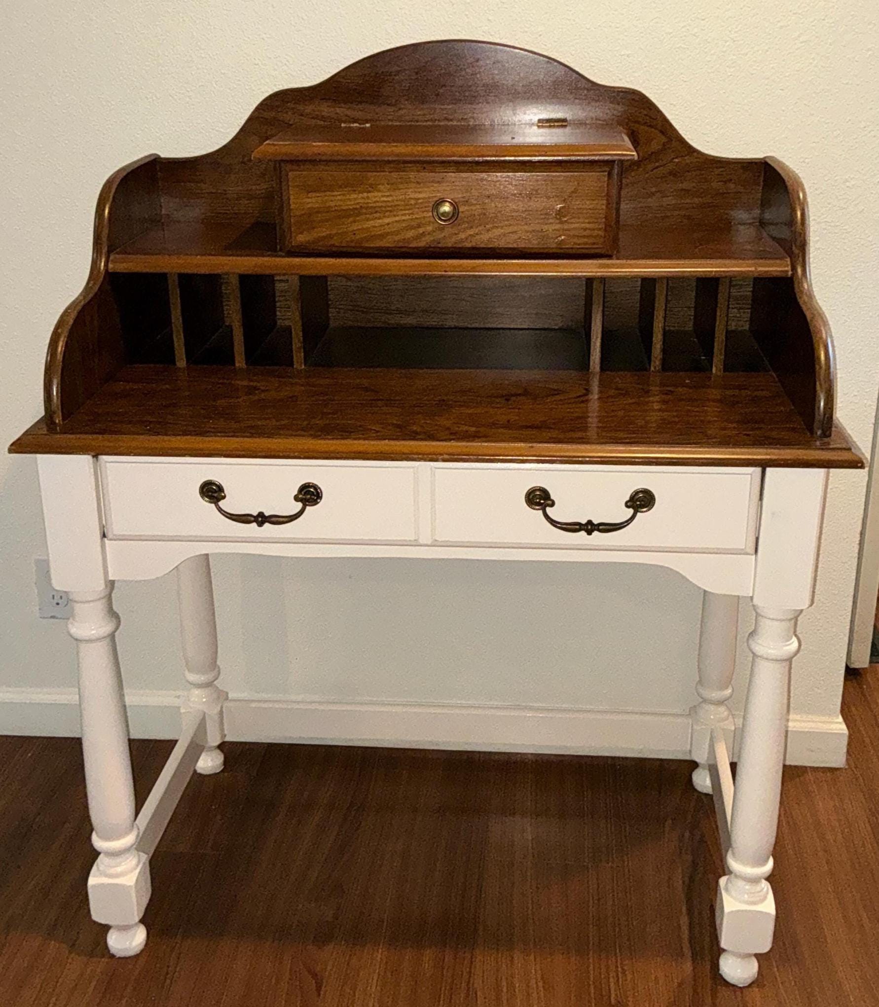 Refurbished Vintage Secretary Desk – Elegant, Hand-Painted Writing Desk with Storage. SHIPPING included!