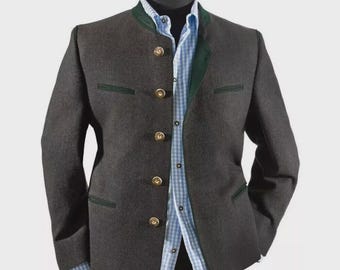 Men's Grey Tweed Scottish Highland Jacket, Traditional Formal Wear
