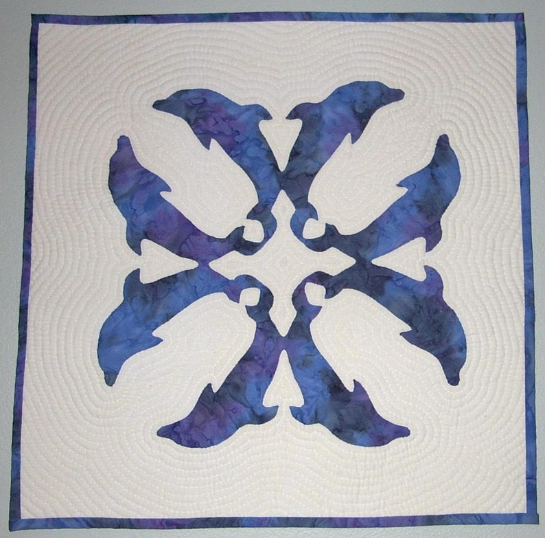 Dolphins Hawaiian Style Applique Quilt Pattern Bild 2