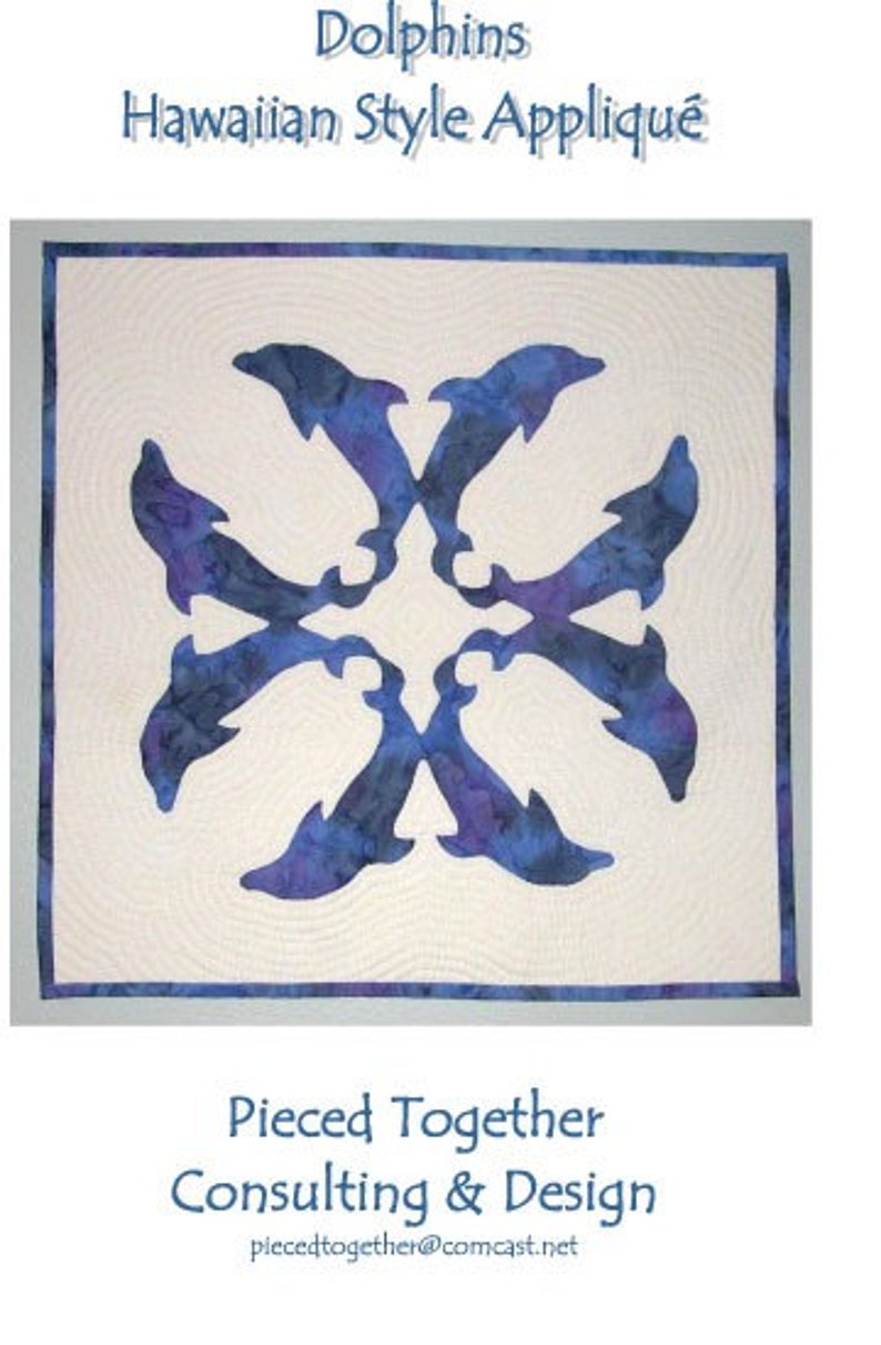 Dolphins Hawaiian Style Applique Quilt Pattern image 1