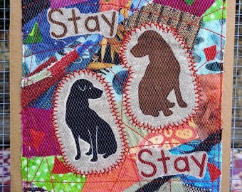 Journal de collage fait main recyclé, cahier de collage recyclé, chiens, toutous