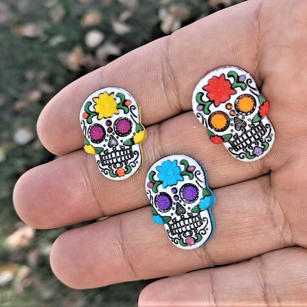 Sugar Skull Croc Shoe Charms