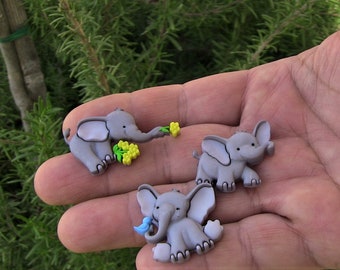 Elephant Trio Croc Shoe Charms Set