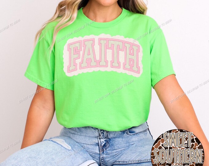 Seersucker "FAITH": Pink & Lime Green