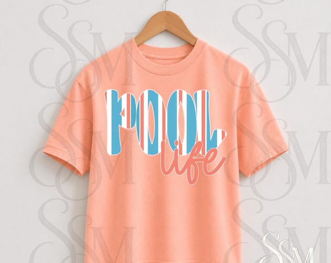 Pool Life Summer Vibes T-Shirt (PNG Digital Download)
