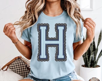 Custom Seersucker Letter w/Lace Design