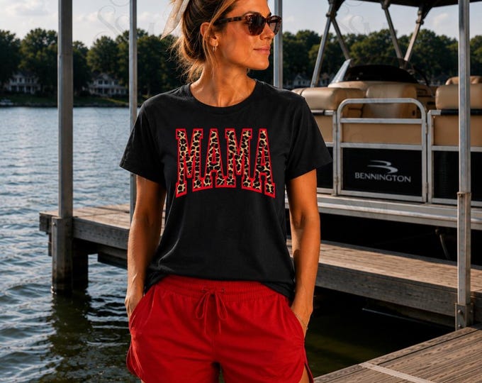 Mama Leopard Print T-Shirt (PNG Digital Download)