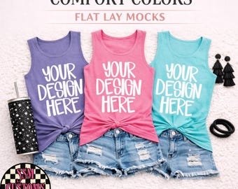 Comfort Colors 9360 Tank Flat Lay Mock Bundle