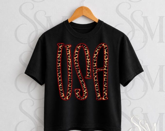 USA Leopard Print Graphic Tee (PNG Digital Download)