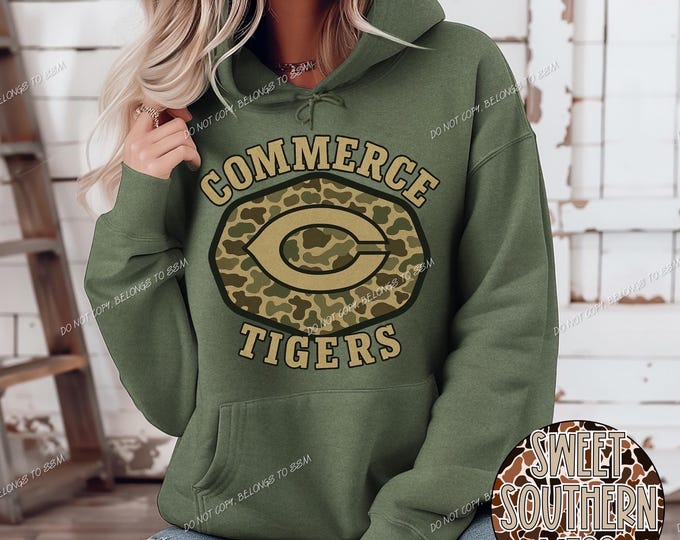 Commerce Tigers Camo Mascot