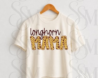 Longhorn Mama PNG Sublimation Design (Digital Download)