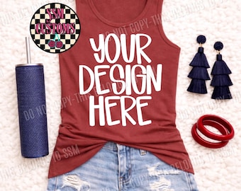 Comfort Colors 9360 USA Tank Flat Lay Mock Bundle