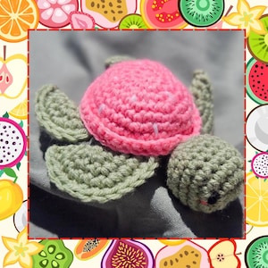 Crochet Fruit Turtle Plushie | Handmade Amigurumi Charm