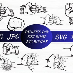 Father&#39;s Day Fist Bump Set, Father&#39;s Day Design, Baby Toddler Kid Dad Fist Bump SVG, Dad Fist Bump Svg, Father&#39;s Love Svg