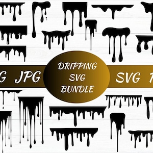 Dripping svg, Drip & Splatter SVG Collection, Dripping Paint Cut Files, Digital Download