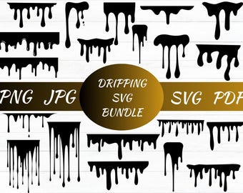 Colección SVG de pintura goteando, archivos de corte con goteo y salpicaduras (descarga digital)
