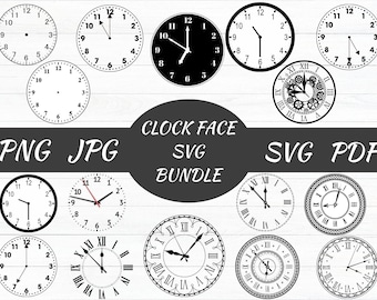 Clock Face SVG Bundle, Modern & Old Designs (Digital Download)
