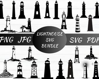 Leuchtturm SVG Bundle, Maritim Nautische Clipart (Digitale Dateien)