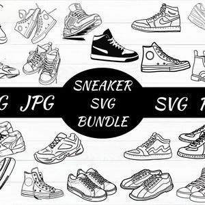 Sneaker Svg Bundle, Sneakers Svg, Running Shoes, Sneaker Clipart, Png for Sublimation, Basketball Shoes Svg Files for Cricut, Silhouette