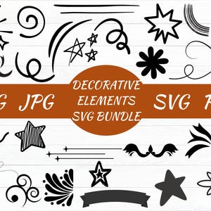 Decorative Elements svg Bundle, Text Divider svg, Flourishes svg, Elements svg Bundle, Ornaments svg, Decorative Elements Cut File