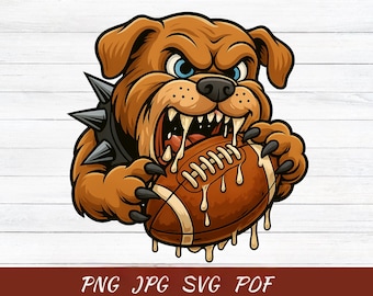 Heftige Bulldogge Maskottchen SVG - Fußballhund Digitale Datei