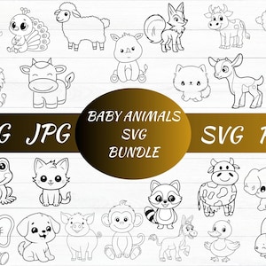 Baby Animals Svg Bundle, Cute Animal Svg, Woodland Animals Svg,Rabbit,Hedgehog,Fox,Bear,Raccoon,Skunk,Deer,Beaver, Squirrel,Owl, Frog, Mouse