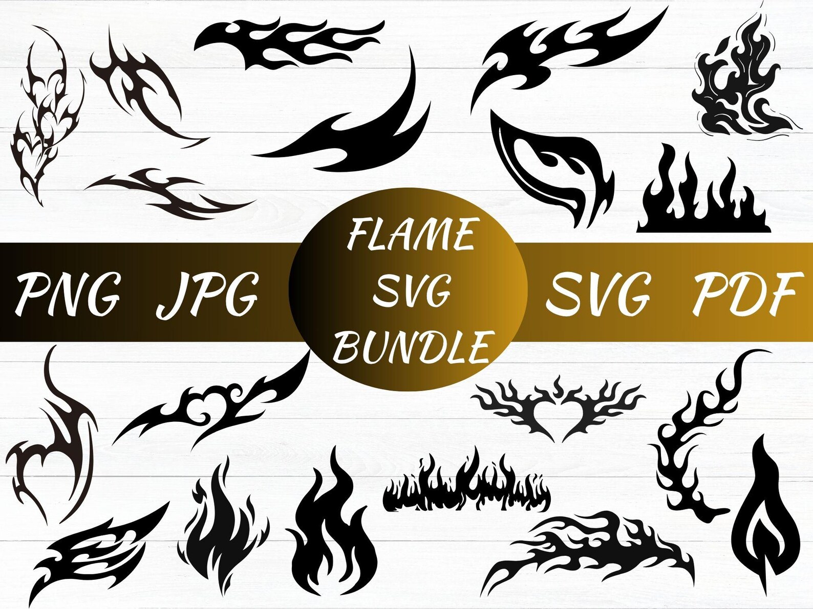 Flame SVG Bundle, Fire Clipart, Silhouette Designs (digital Download ...