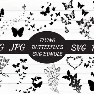 Flying Butterflies Svg Png Bundle, Butterfly Cut Files For Cricut, Layered Svg, Svg For Shirts, Butterfly Clipart, Instant Download