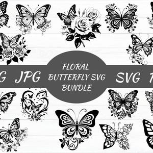 Butterfly Svg, Floral butterfly svg,Butterfly flower svg, Butterfly svg file, Floral butterfly svg, Cutting file Cricut Silhouette