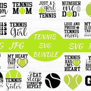 Tennis Svg Bundle, Tennis Ball Svg, Tennis Mom svg, Tennis Quotes Svg, Love Tennis Svg, Tennis Racket Svg, Sports Svg, Tennis Silhouette
