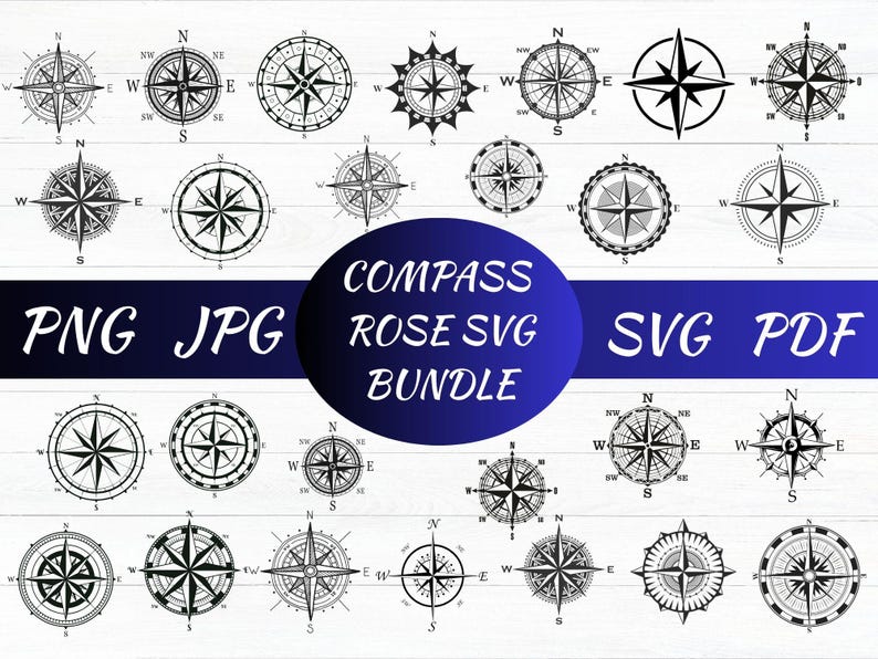 Compass Rose SVG Bundle, Nautical Cut Files (digital Download) - Etsy