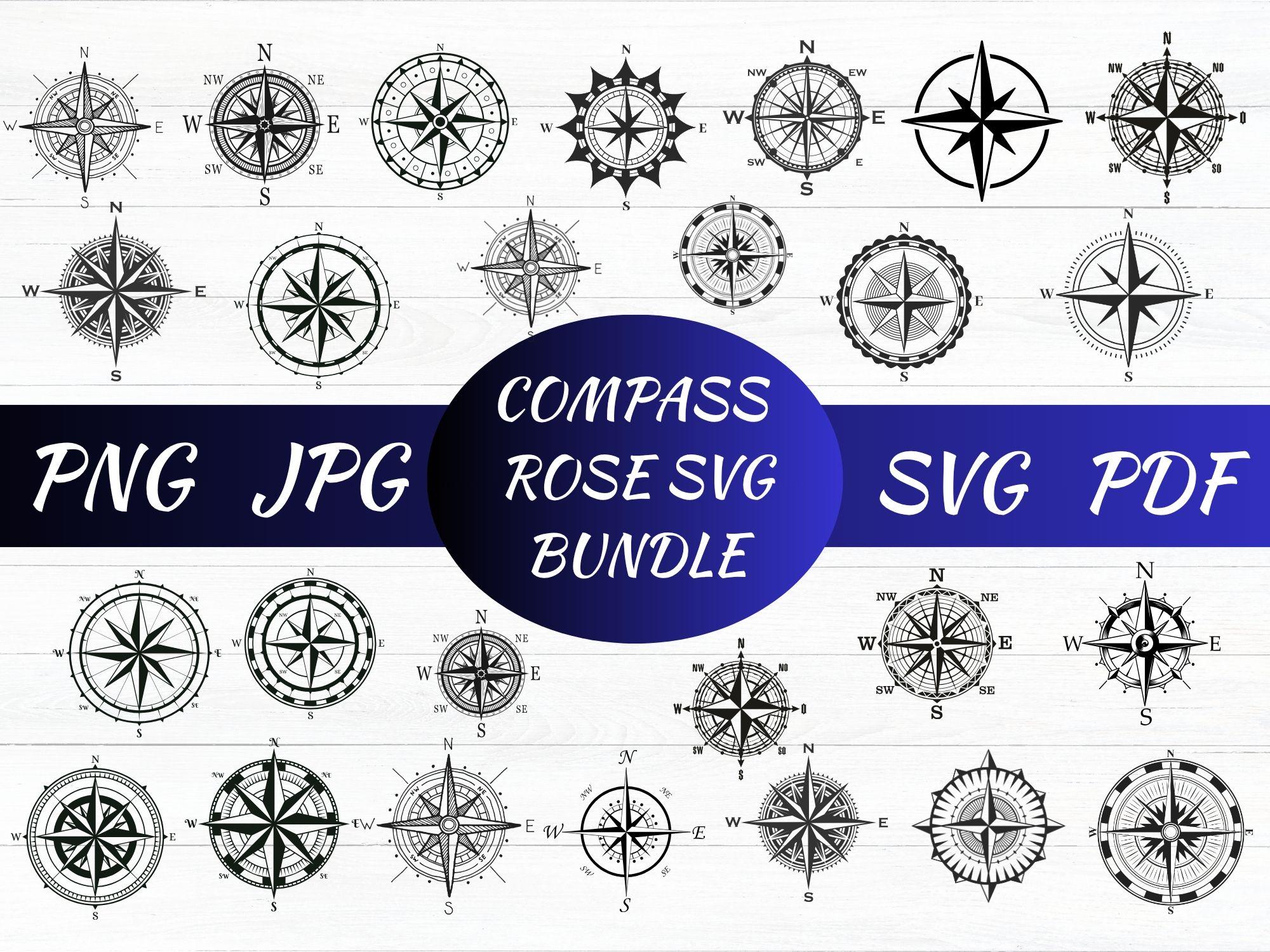 Compass Rose SVG Bundle, Nautical Cut Files (digital Download) - Etsy