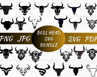 Bull Head SVG Bundle, Longhorn Skull Vector (Digital Files)
